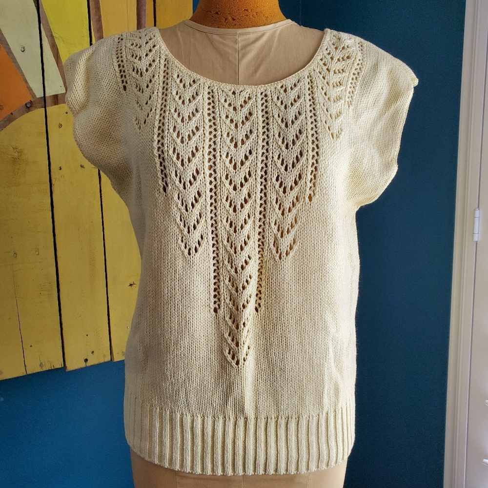 Vintage Yellow Summer Sweater - Picture 1 of 10
